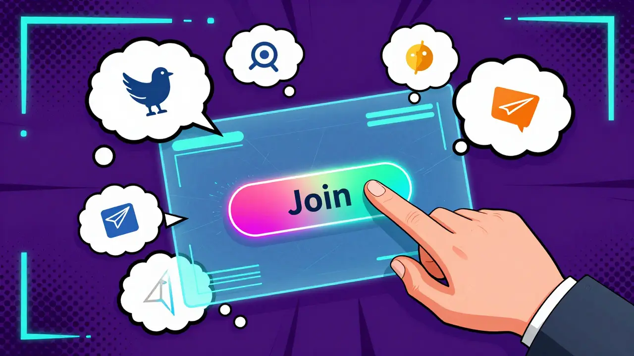 A hand interacting with a futuristic holographic screen to complete social tasks.