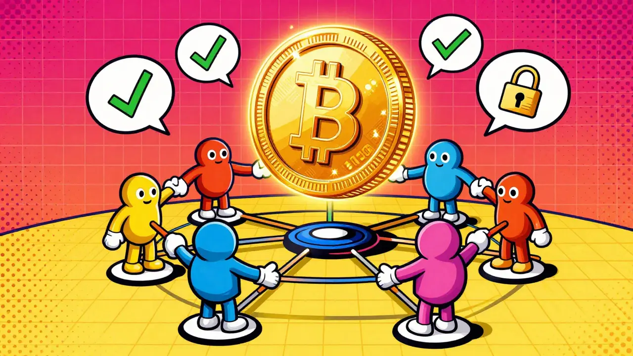 Golden coin connected by nodes symbolizing secure blockchain network