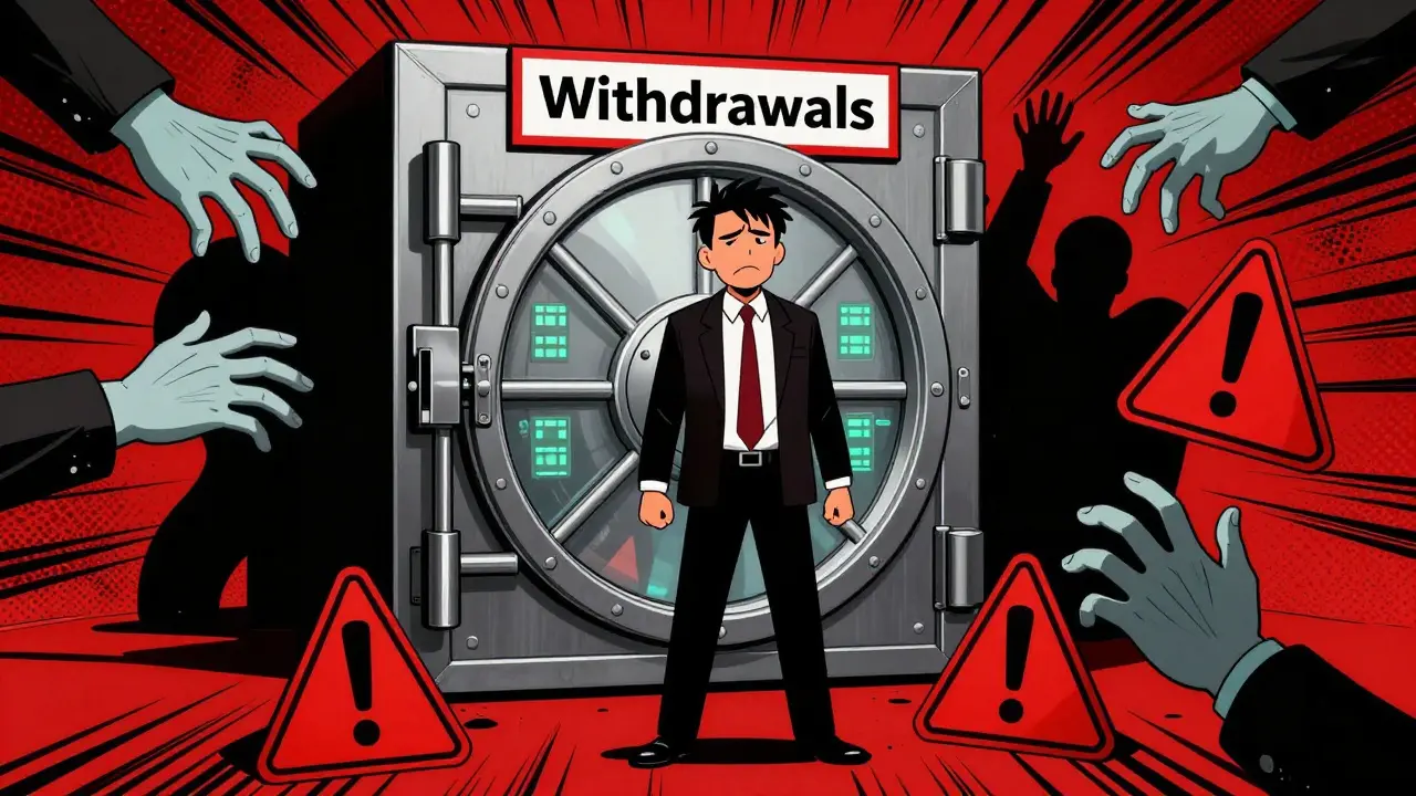 Investor struggling with locked withdrawals and red warnings