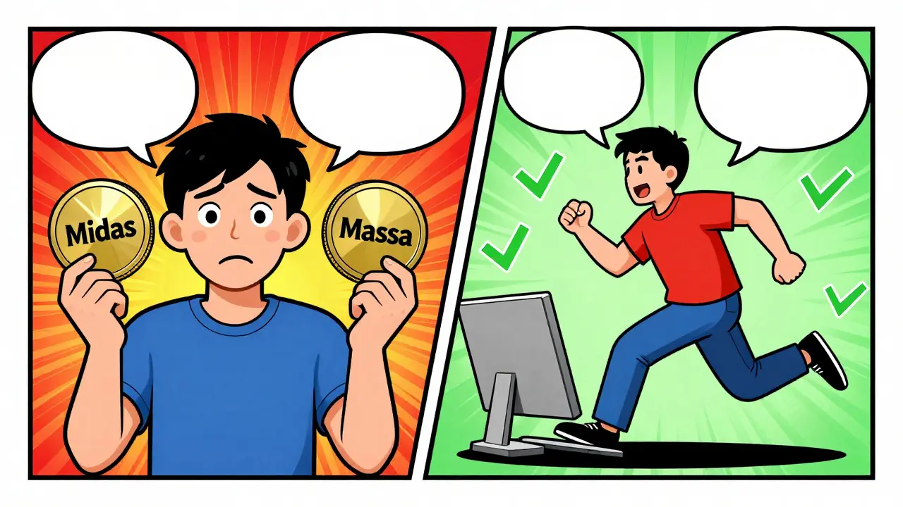 Pop art comic illustrating ticker confusion and easy node running for users.