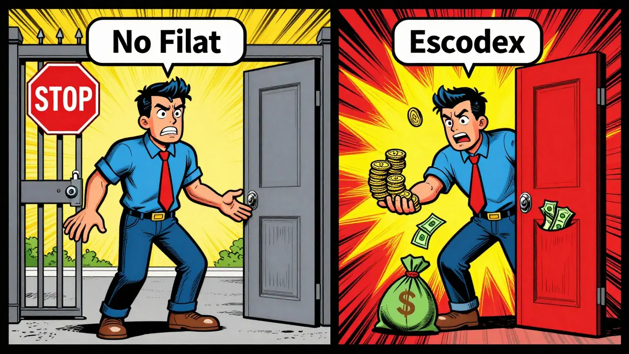 Split comic showing locked gate for beginners vs open door for traders