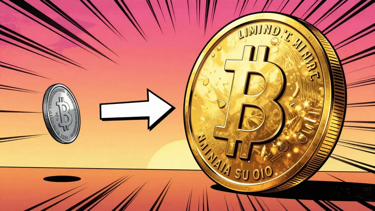 Comparison of small and large coins illustrating supply differences