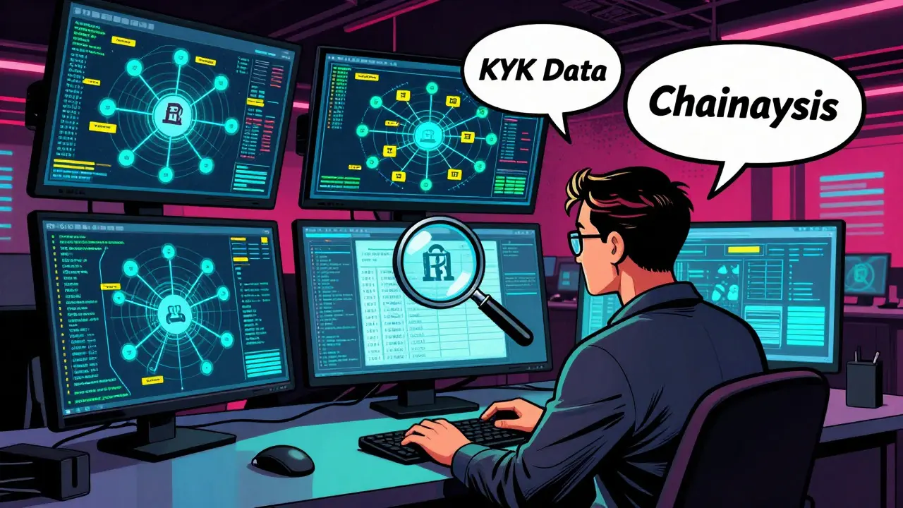 Pop art: Analyst tracking crypto transactions via blockchain analytics software